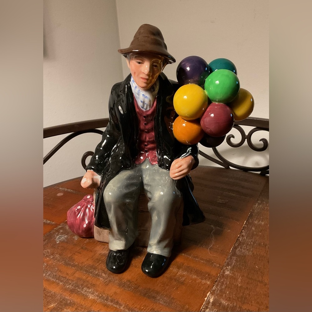 Royal Doulton "The Balloon Man" Figurine,  Stamped Signature, With Box